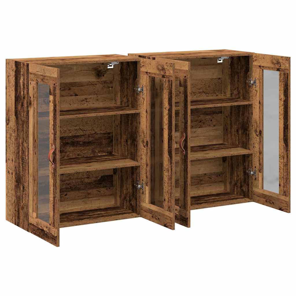 Wall Mounted Cabinets 2 pcs Old wood 69.5 x 34 x 90 cm