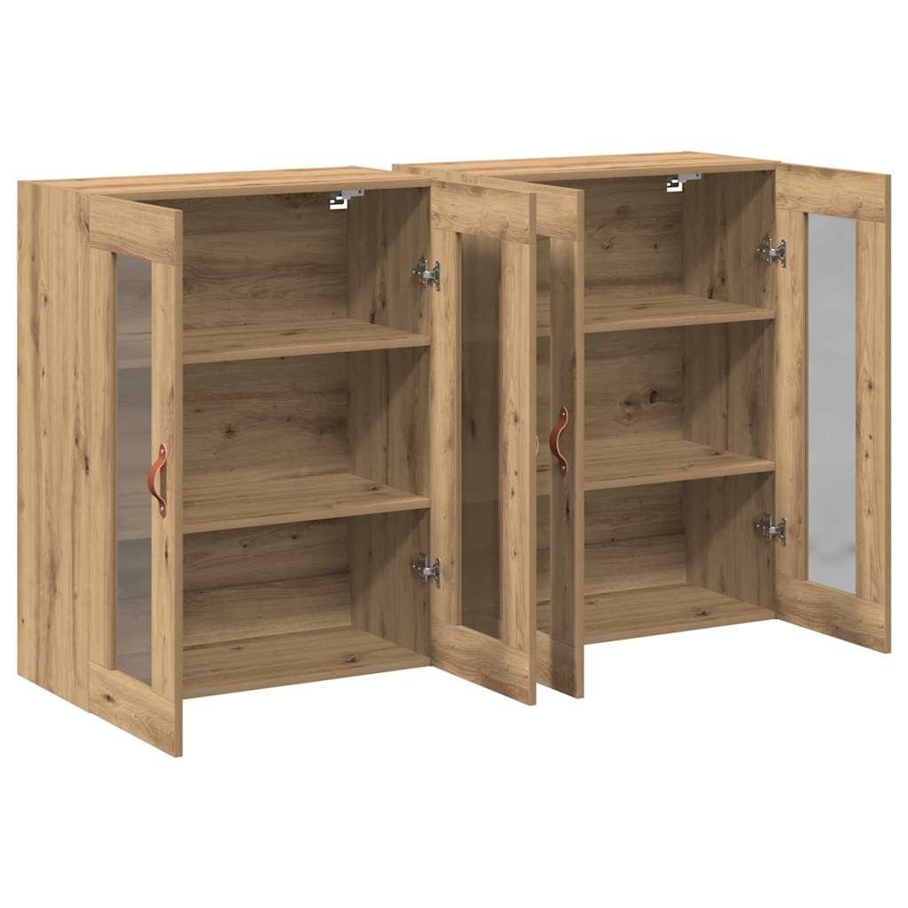Wall Mounted Cabinets 2 pcs Artisan oak 69.5 x 34 x 90 cm