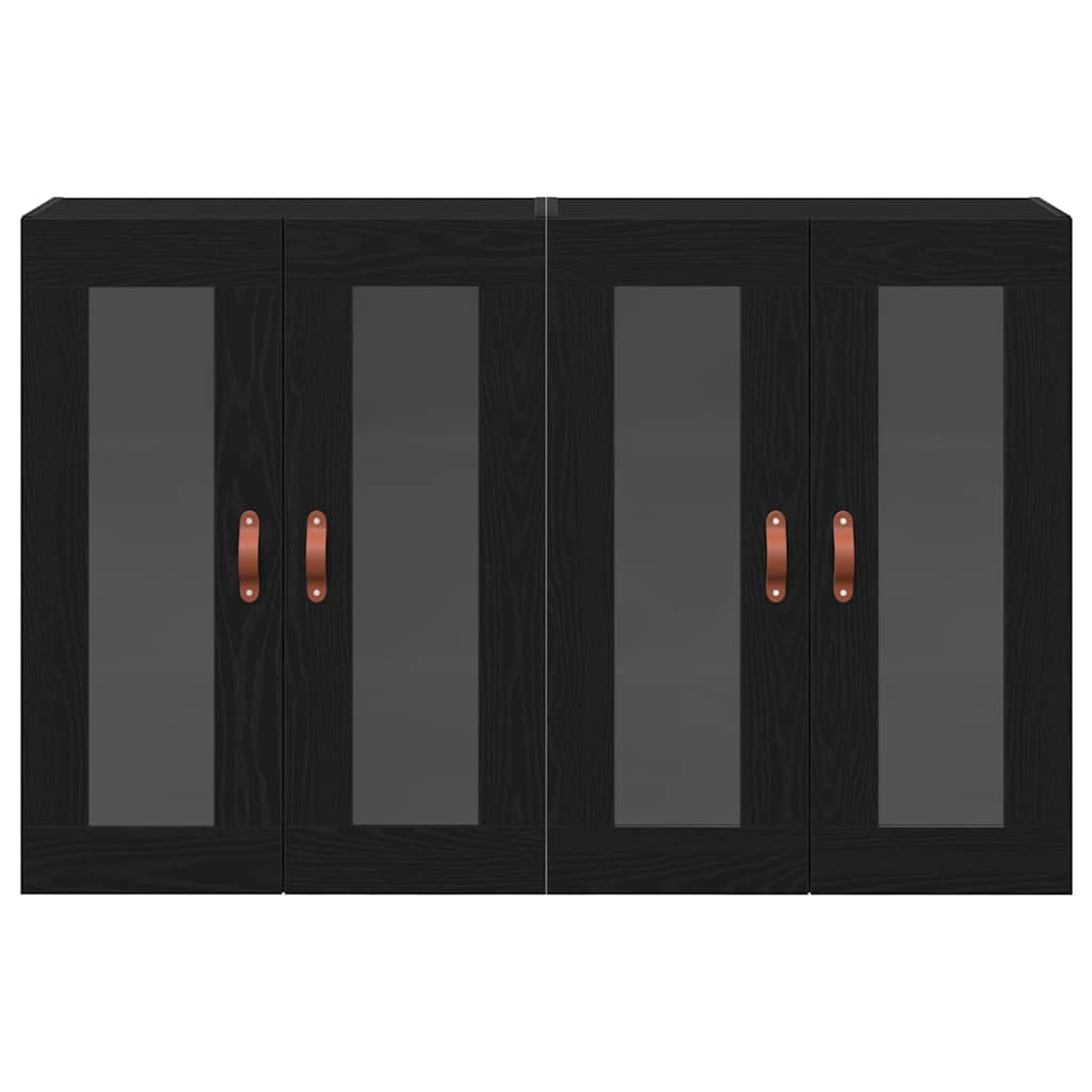 Wall Mounted Cabinets 2 pcs Black oak 69.5 x 34 x 90 cm