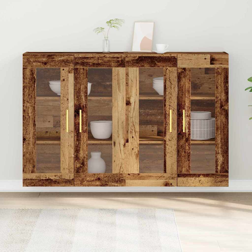 Wall Mounted Cabinets 2 pcs Old wood 69.5 x 34 x 90 cm