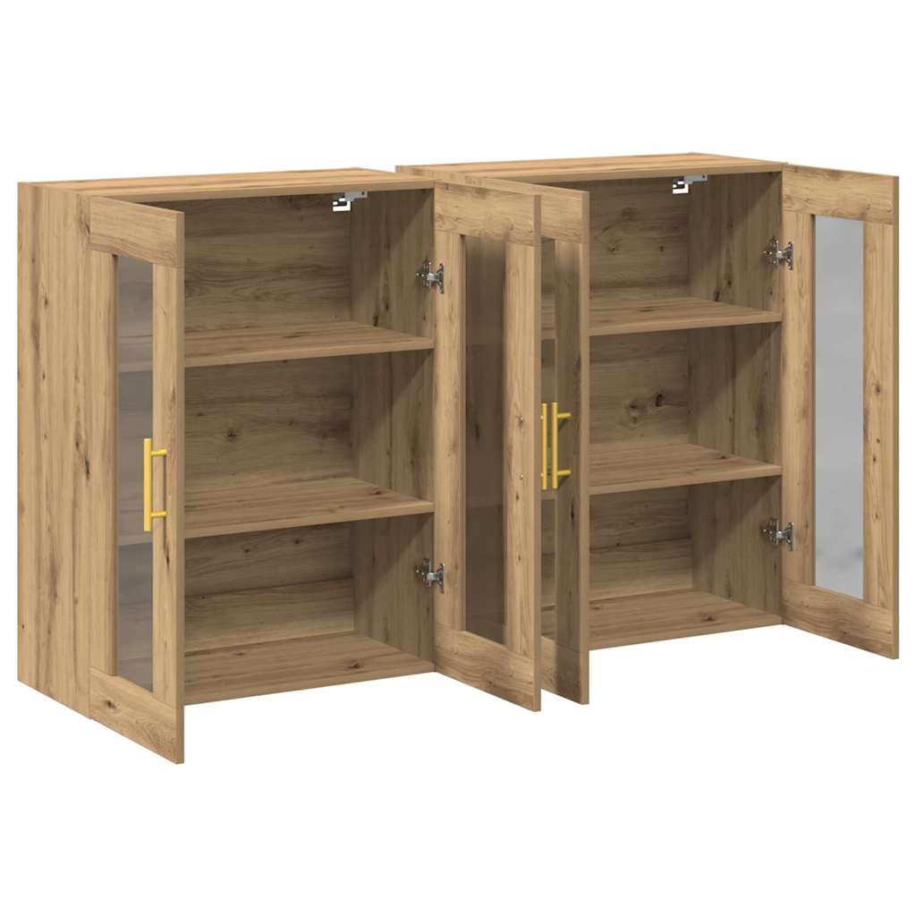 Wall Mounted Cabinets 2 pcs Artisan oak 69.5 x 34 x 90 cm