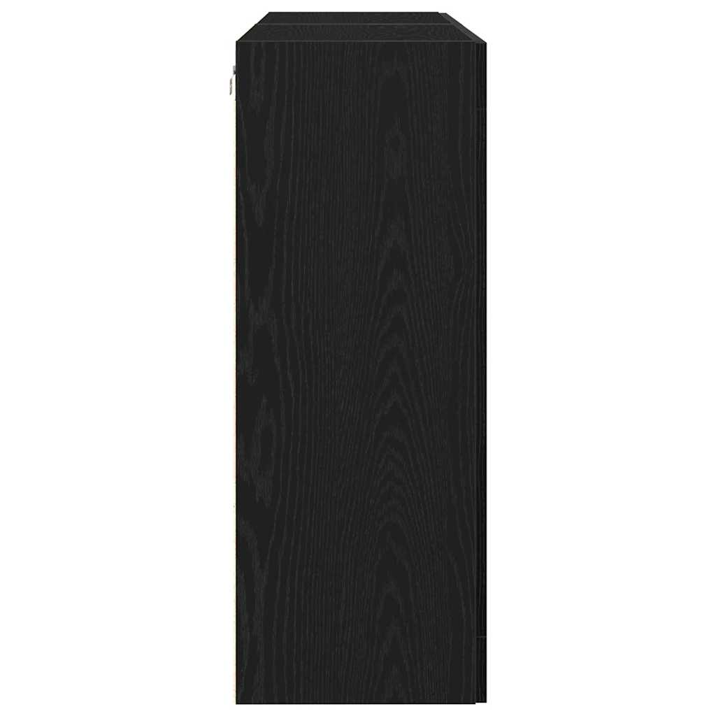 Wall Mounted Cabinets 2 pcs Black oak 69.5 x 34 x 90 cm