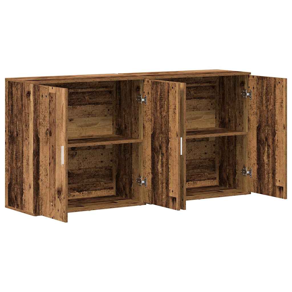 Sideboards 2 pcs Old wood 79 x 38 x 80 cm Engineered wood
