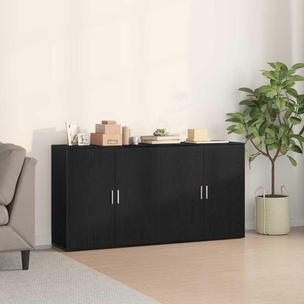 Sideboards 2 pcs Black oak 79 x 38 x 80 cm Engineered wood