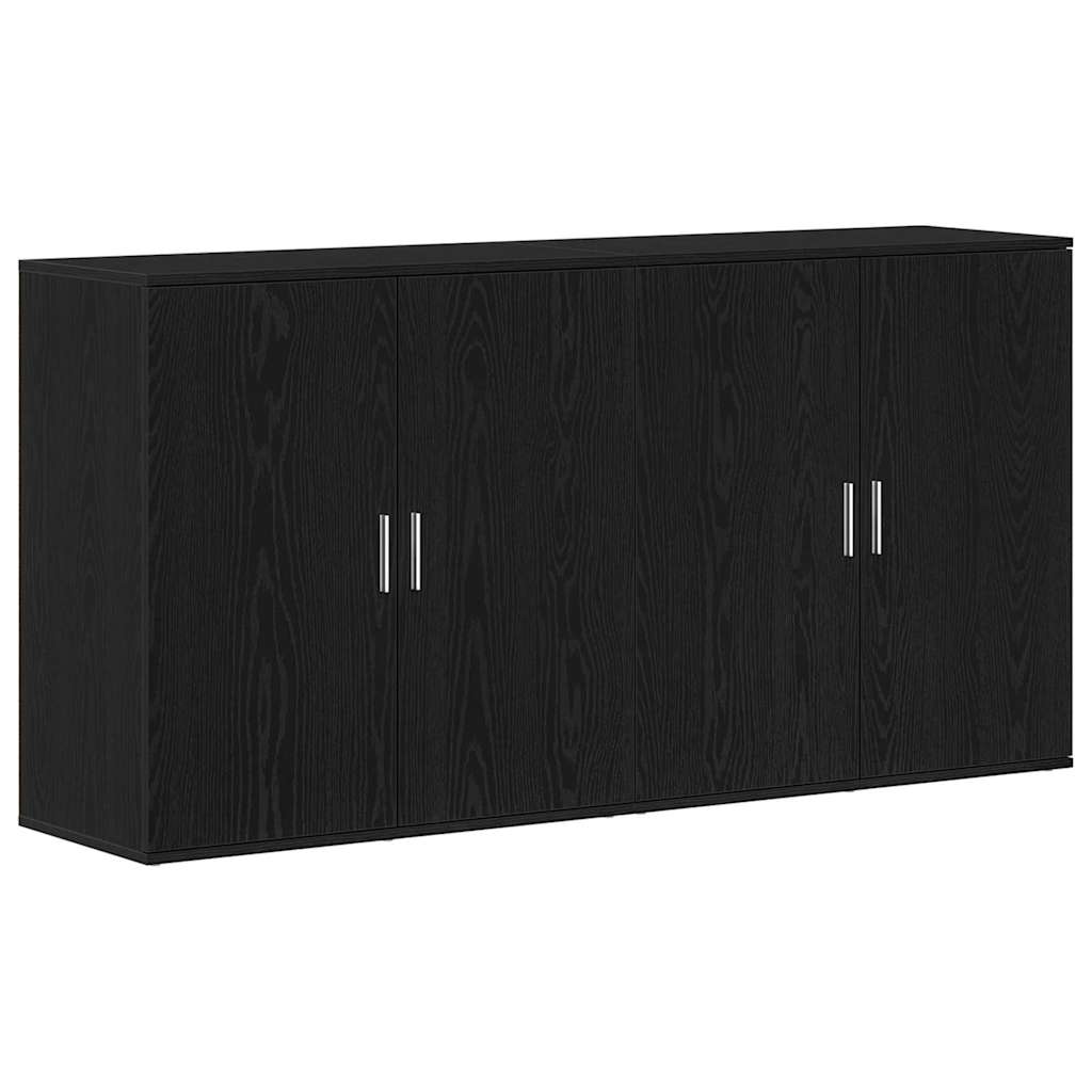 Sideboards 2 pcs Black oak 79 x 38 x 80 cm Engineered wood