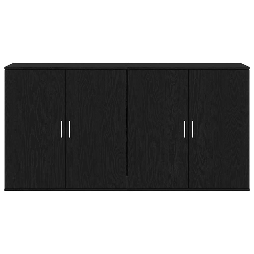 Sideboards 2 pcs Black oak 79 x 38 x 80 cm Engineered wood