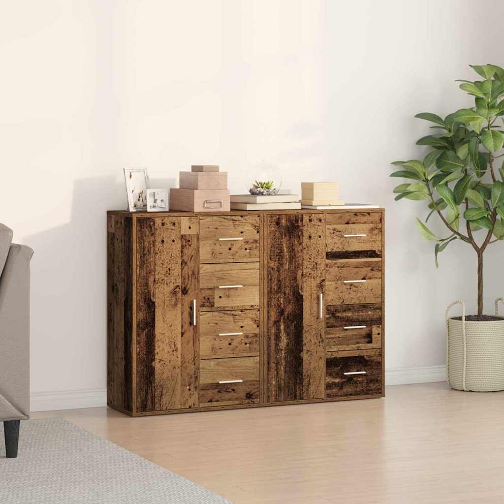 Sideboards 2 pcs Old wood 60 x 31 x 84 cm Engineered wood