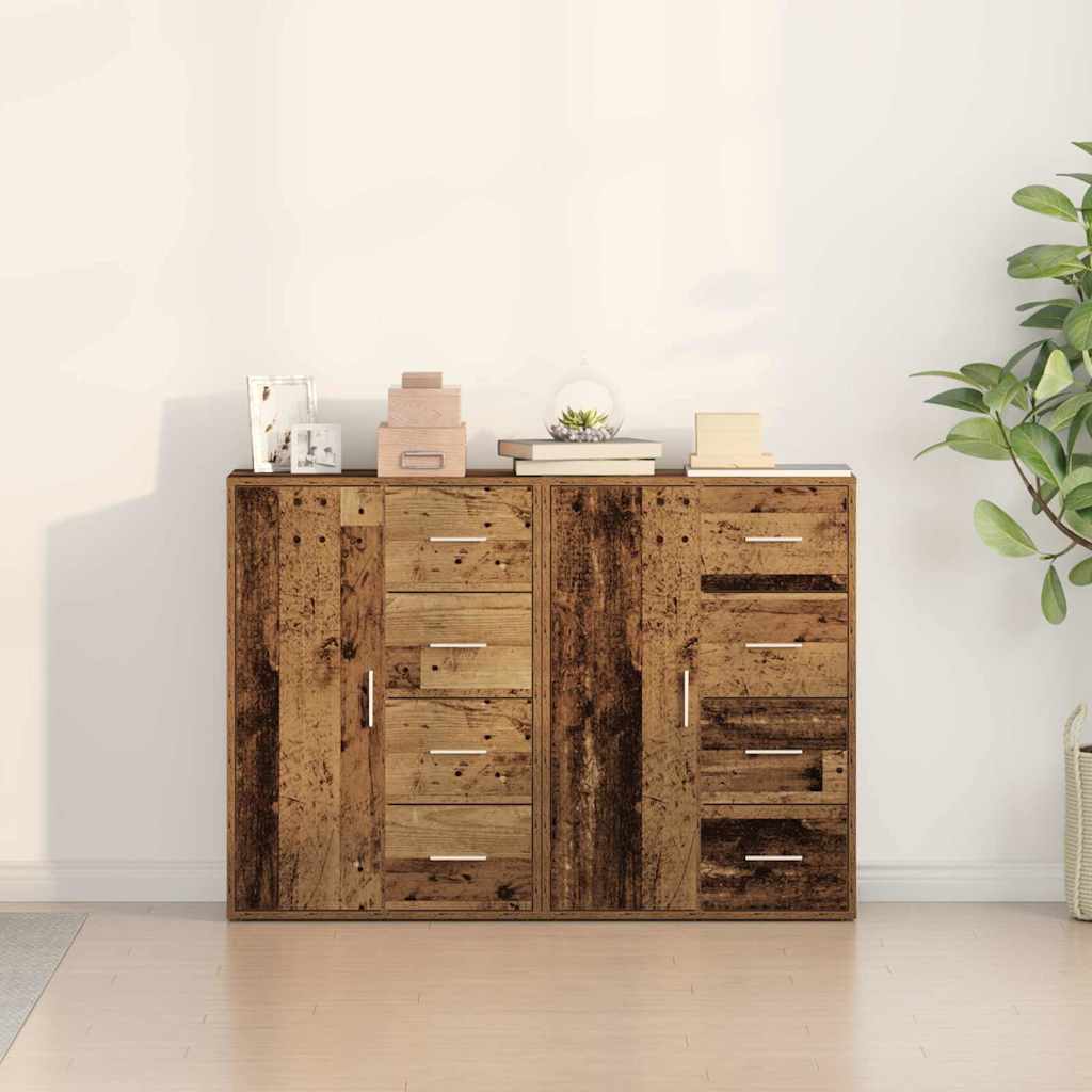 Sideboards 2 pcs Old wood 60 x 31 x 84 cm Engineered wood