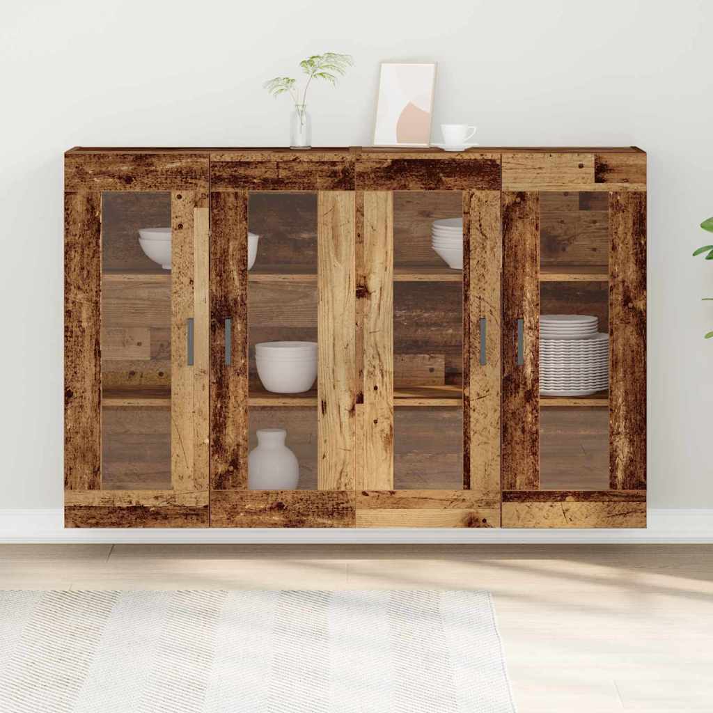Wall Mounted Cabinets 2 pcs Old wood 69.5 x 34 x 90 cm