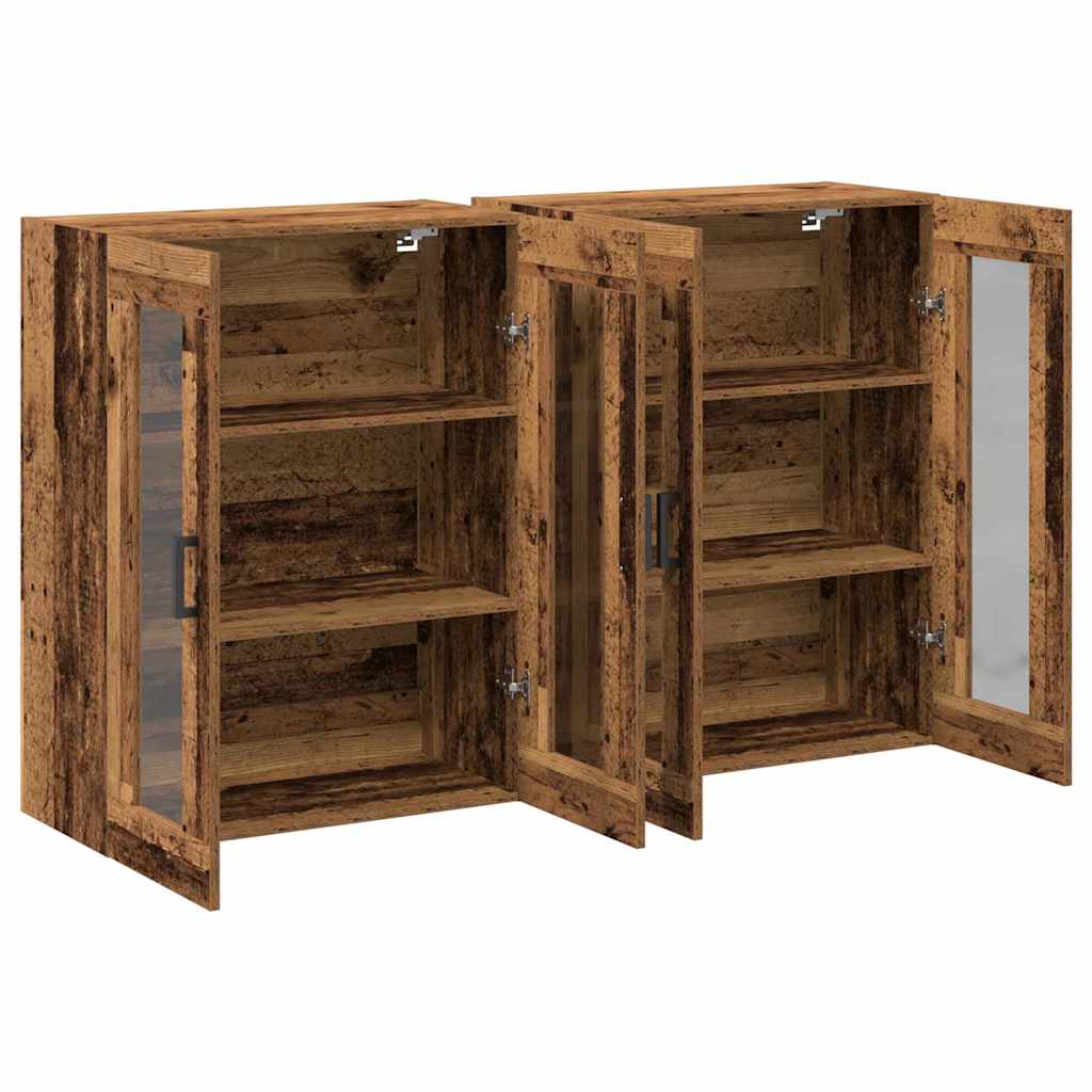 Wall Mounted Cabinets 2 pcs Old wood 69.5 x 34 x 90 cm