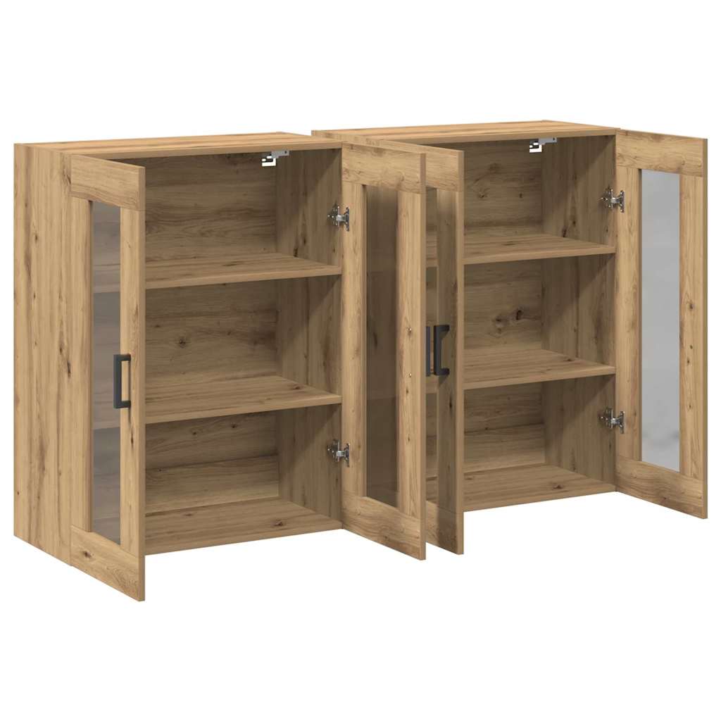 Wall Mounted Cabinets 2 pcs Artisan oak 69.5 x 34 x 90 cm