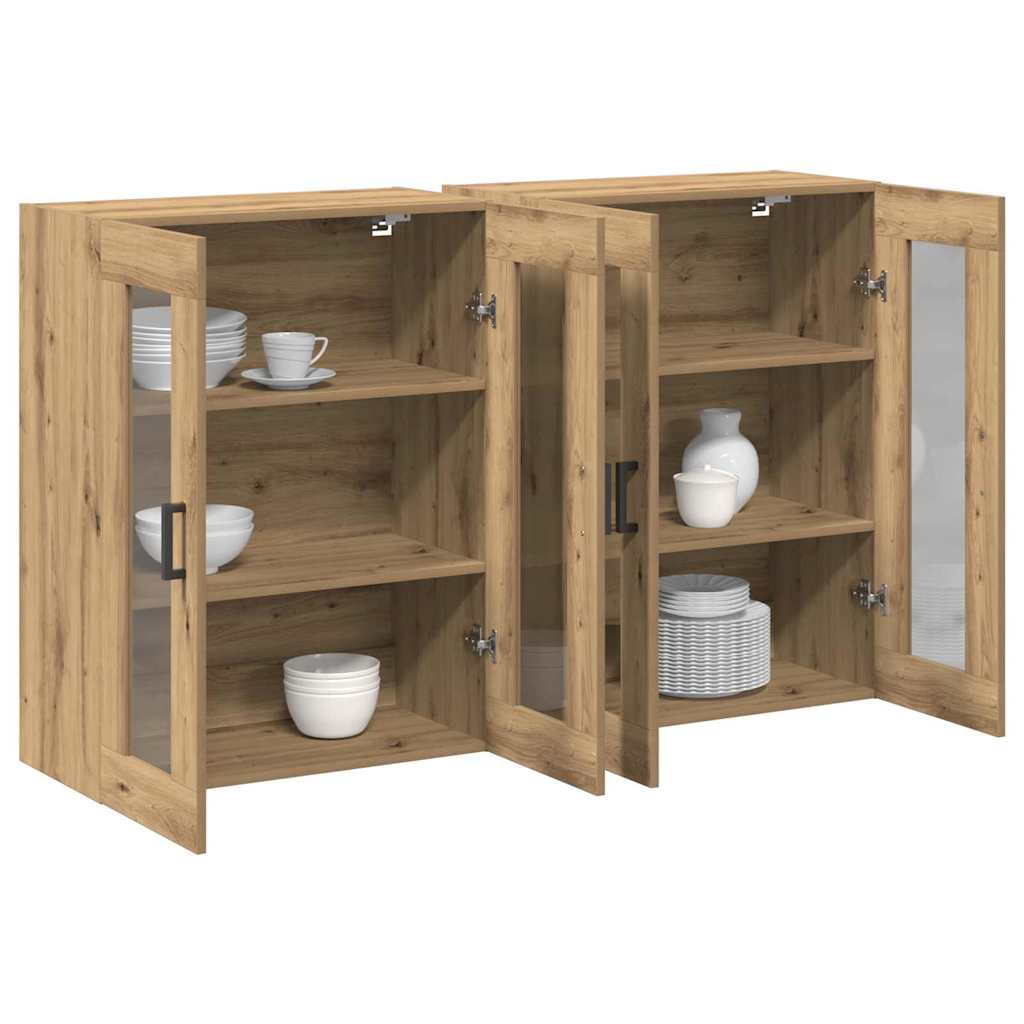 Wall Mounted Cabinets 2 pcs Artisan oak 69.5 x 34 x 90 cm