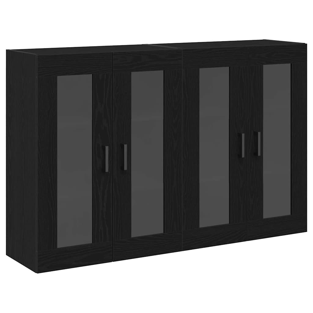 Wall Mounted Cabinets 2 pcs Black oak 69.5 x 34 x 90 cm