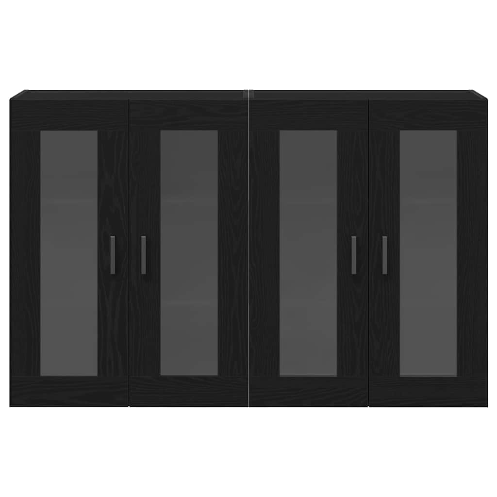 Wall Mounted Cabinets 2 pcs Black oak 69.5 x 34 x 90 cm