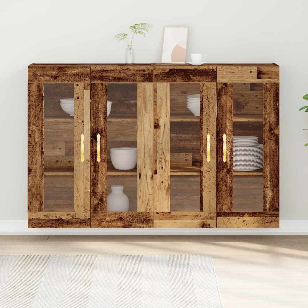Wall Mounted Cabinets 2 pcs Old wood 69.5 x 34 x 90 cm