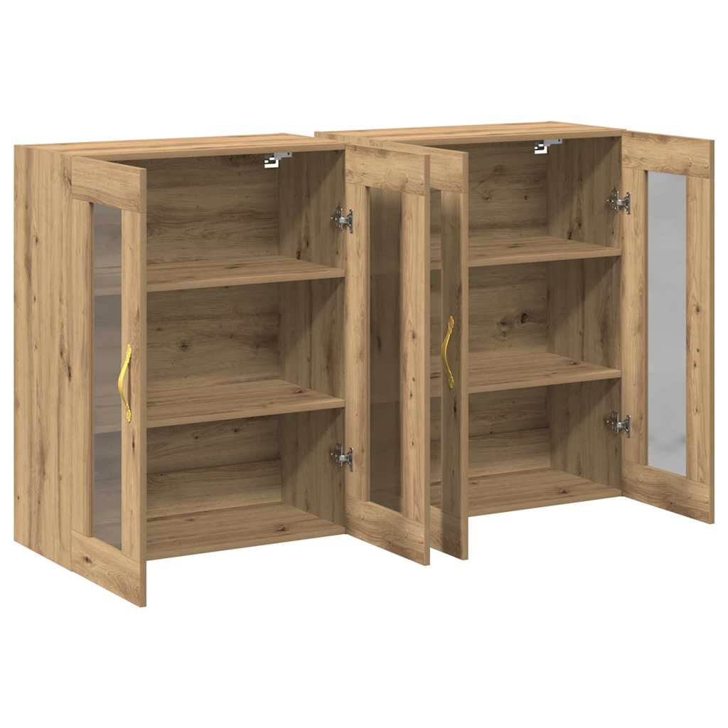 Wall Mounted Cabinets 2 pcs Artisan oak 69.5 x 34 x 90 cm