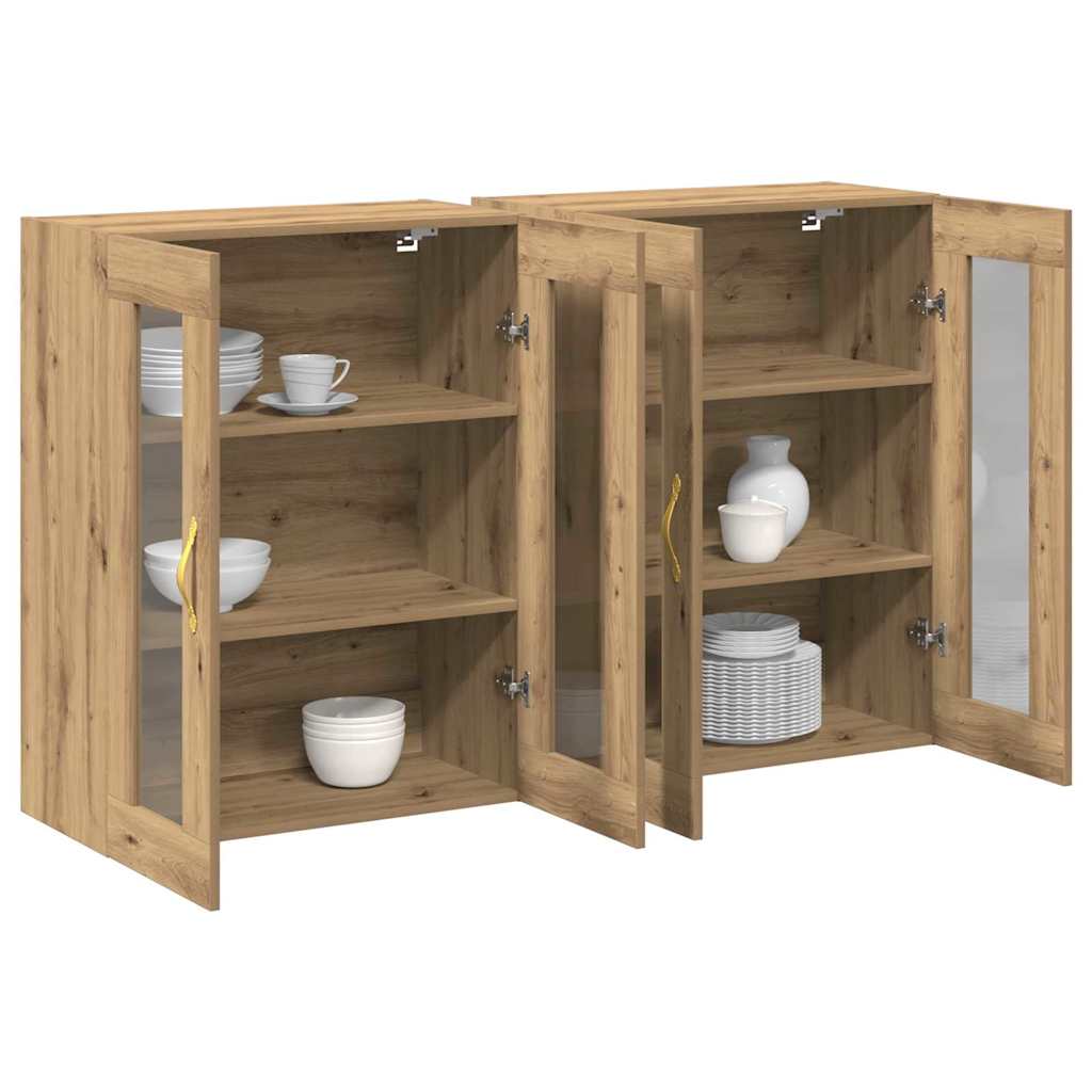 Wall Mounted Cabinets 2 pcs Artisan oak 69.5 x 34 x 90 cm