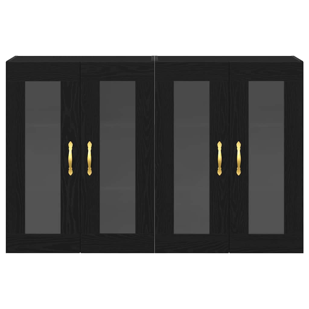 Wall Mounted Cabinets 2 pcs Black oak 69.5 x 34 x 90 cm