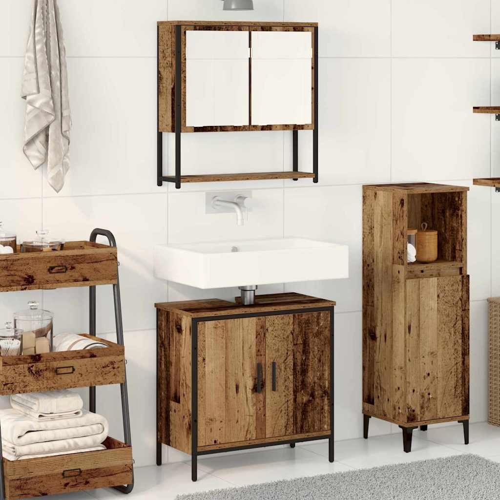 Bathroom Furniture Set with Storage 2 pcs Brown 60 x 30 x 60 cm