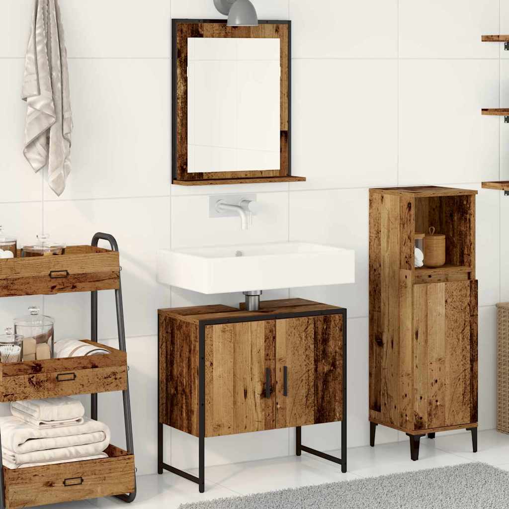 Bathroom Furniture Set with Storage 2 pcs Brown 60 x 33 x 60 cm