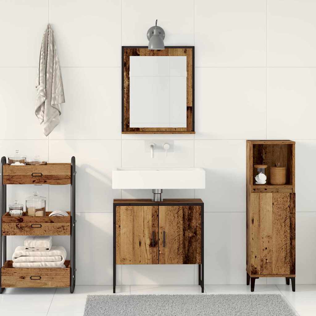 Bathroom Furniture Set with Storage 2 pcs Brown 60 x 33 x 60 cm