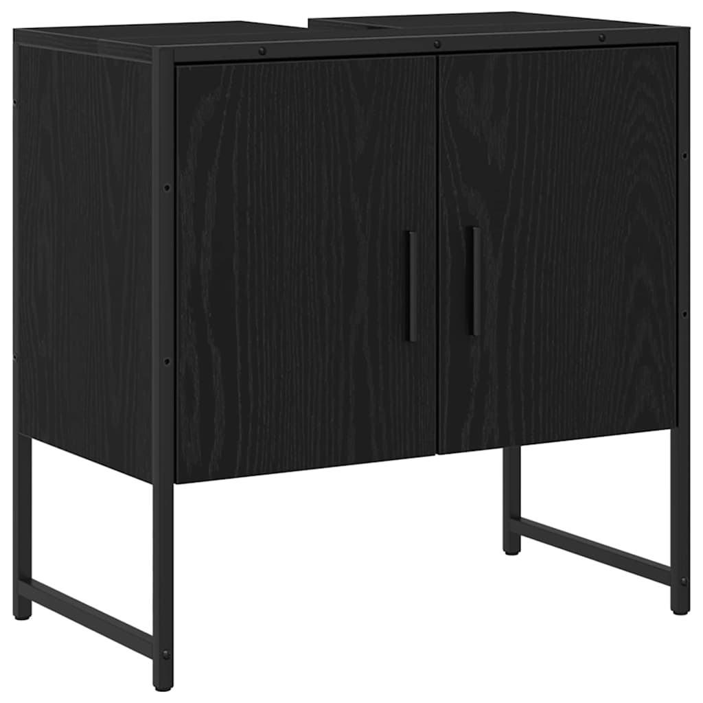 Bathroom Furniture Set with Storage 2 pcs Black 60 x 33 x 60 cm