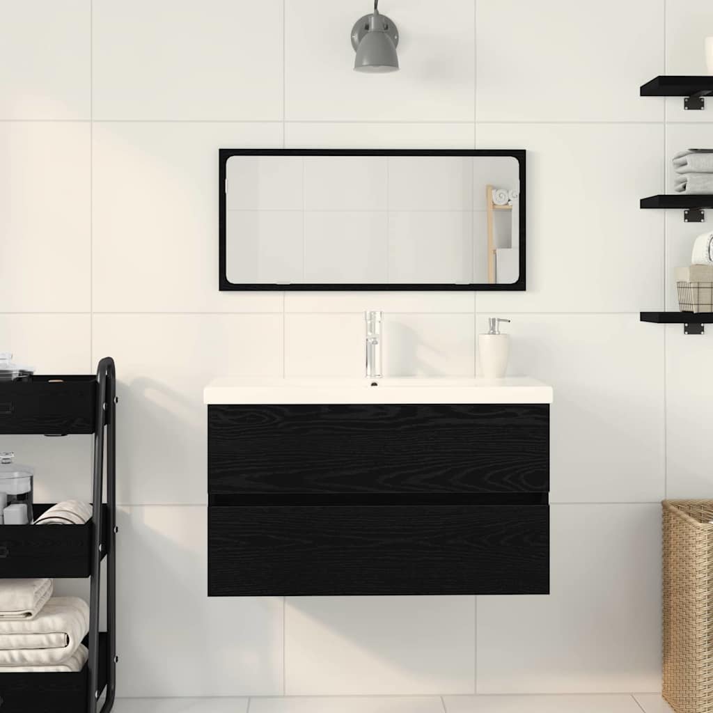 Bathroom Furniture Set 3 pcs Black oak 80 x 38.5 x 45 cm