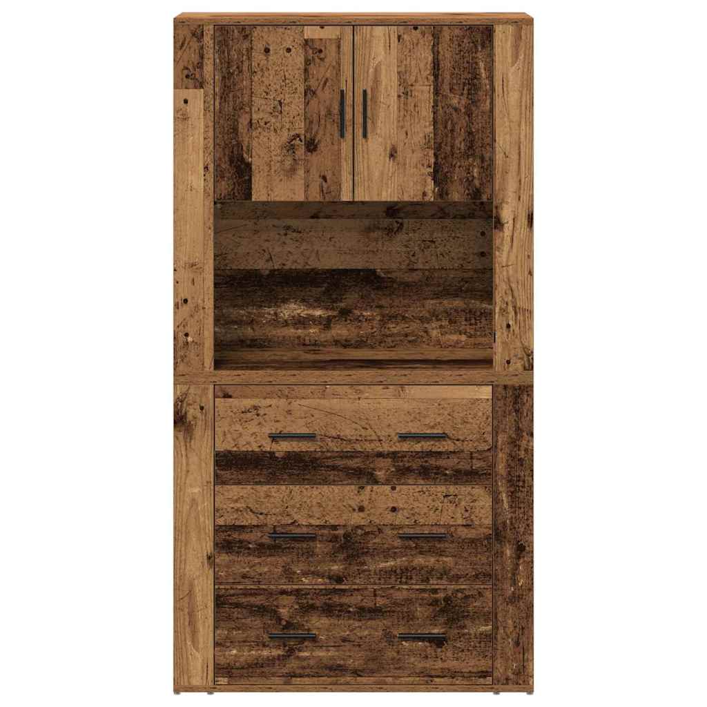 Highboard with Drawer Old wood 80 x 33 x 150 cm Engineered wood