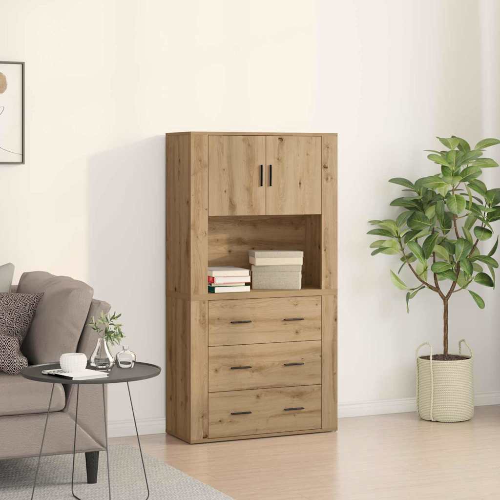 Highboard Artisan oak 80 x 33 x 150 cm Engineered wood