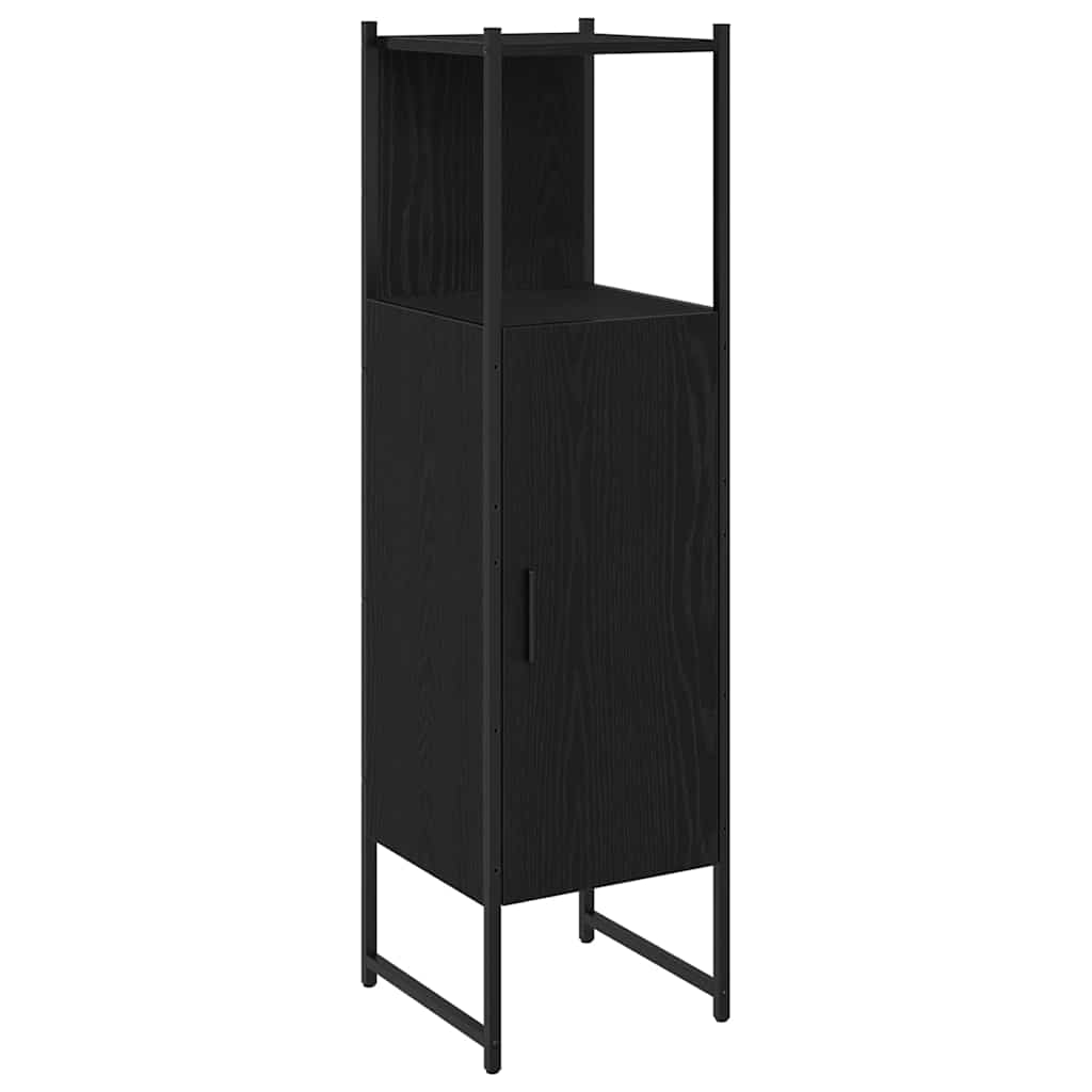 Bathroom Furniture Set with Door 3 pcs Black 33 x 33 x 102.5 cm