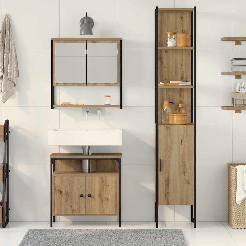 Bathroom Furniture Set 3 pcs Artisan oak 33 x 33 x 185.5 cm