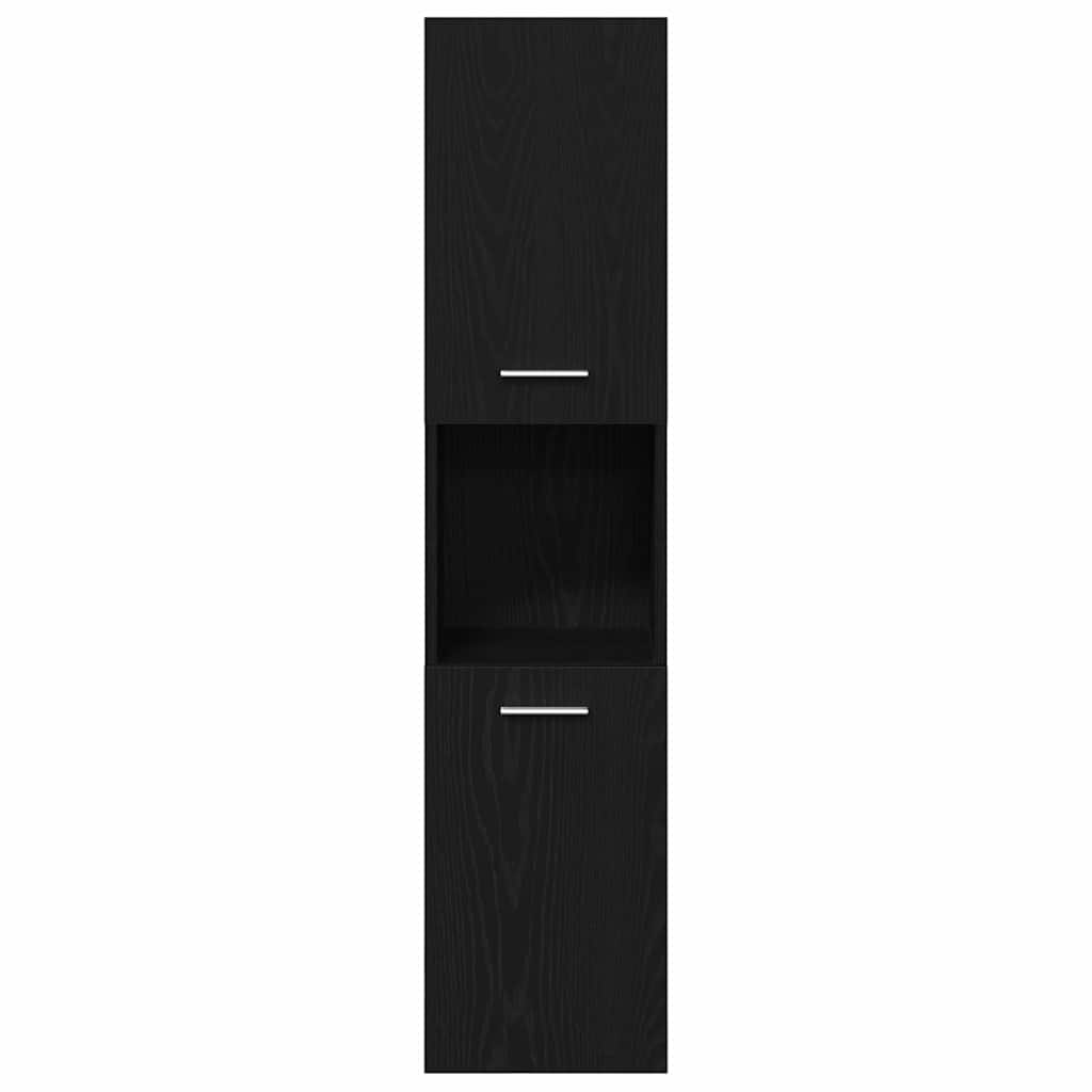 Bathroom Furniture Set 5 pcs Black Oak 30 x 30 x 130 cm