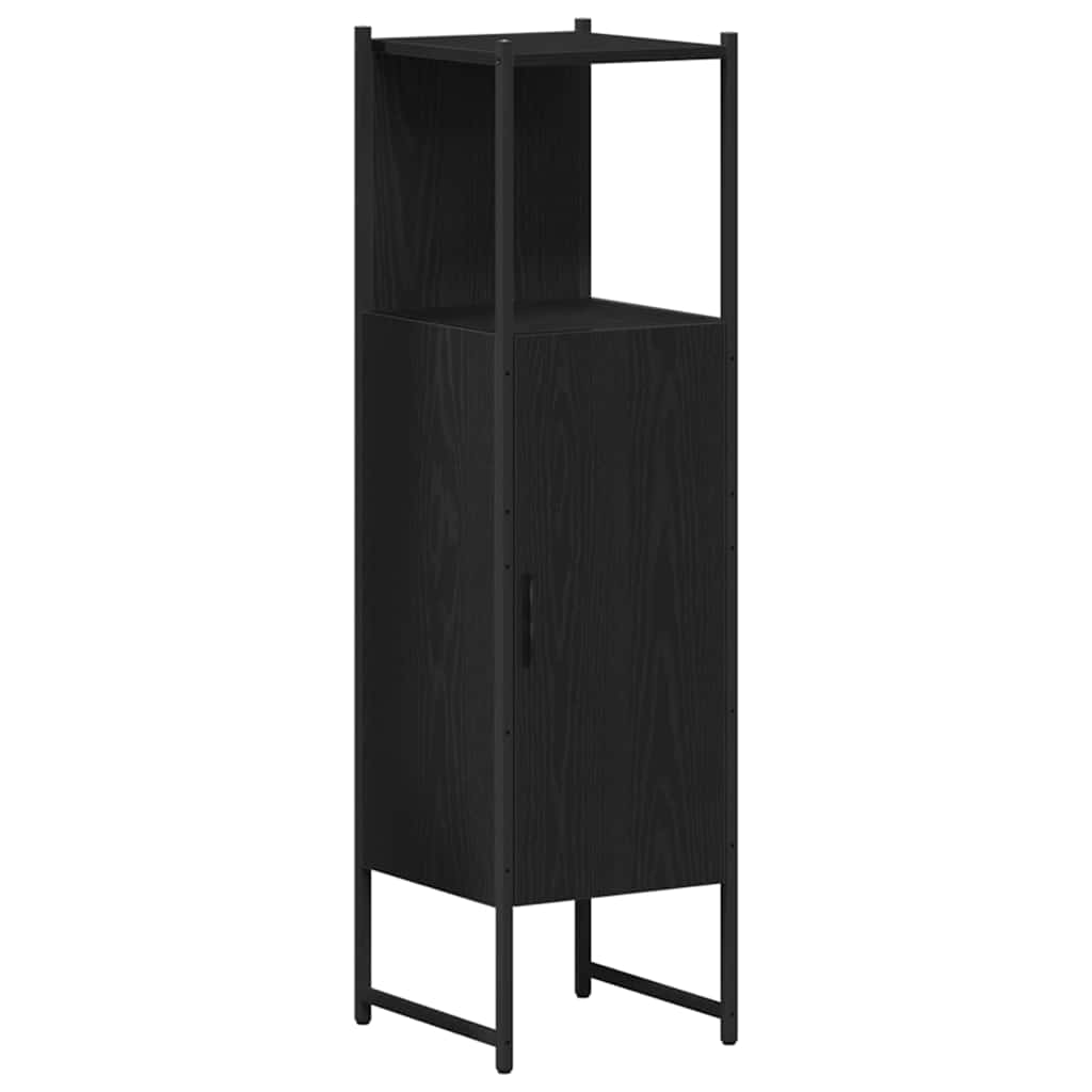 Bathroom Furniture Set with Door 3 pcs Black 33 x 33 x 120.5 cm