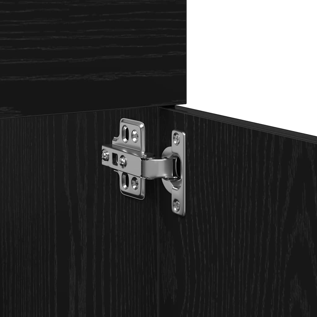 Bathroom Furniture Set 2 pcs Black Oak 90 x 38.5 x 46 cm