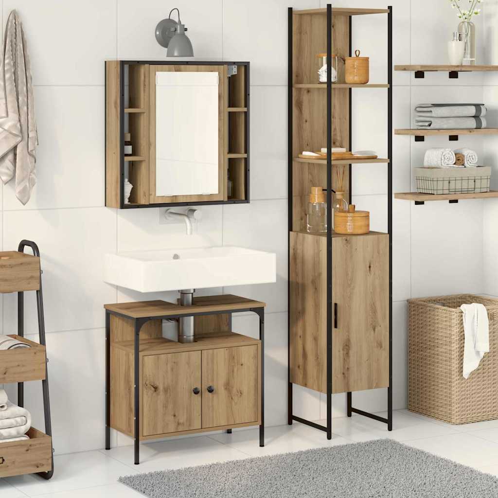 Bathroom Cabinet Set Other 3 pcs Artisan oak 33 x 33 x 185.5 cm