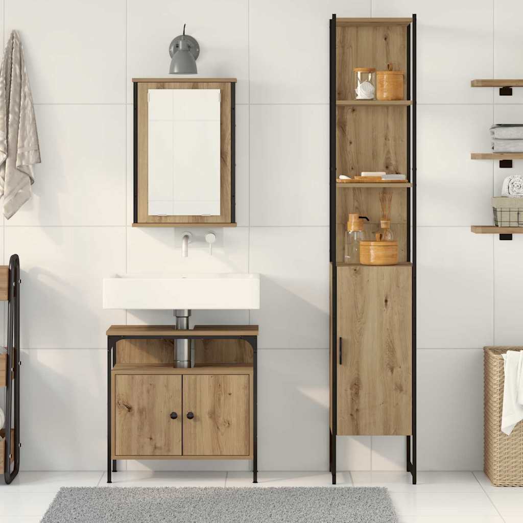 Bathroom Furniture Set 3 pcs Artisan oak 33 x 33 x 185.5 cm