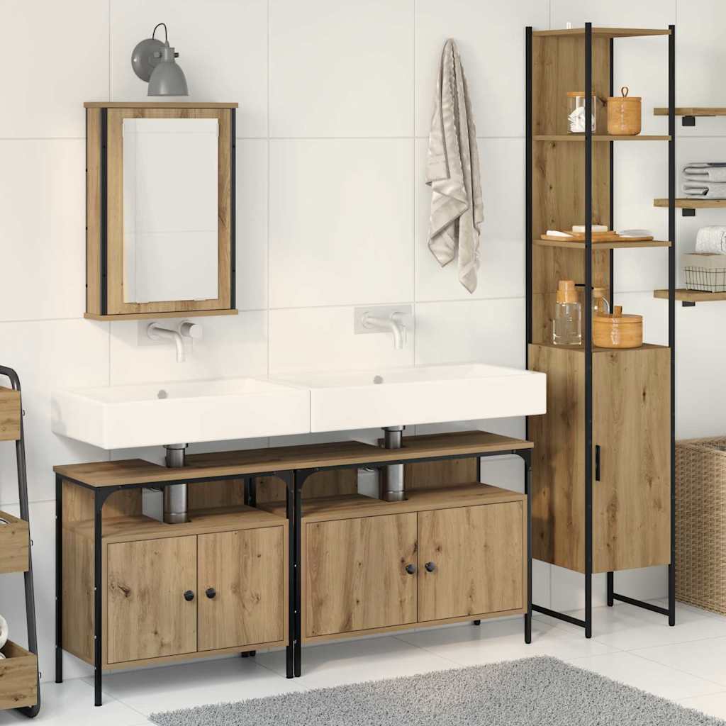 Bathroom Furniture Set 4 pcs Artisan oak 33 x 33 x 185.5 cm