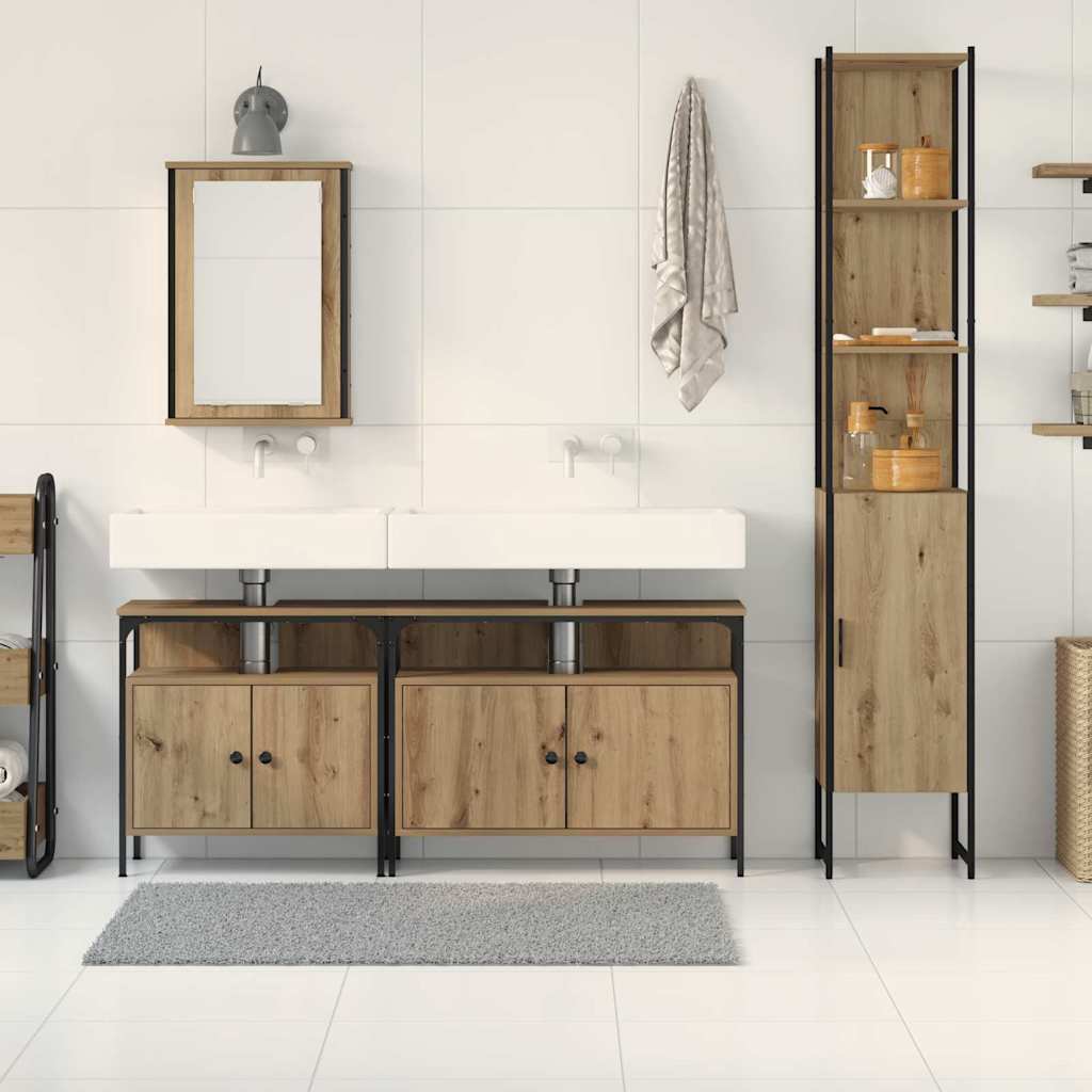 Bathroom Furniture Set 4 pcs Artisan oak 33 x 33 x 185.5 cm