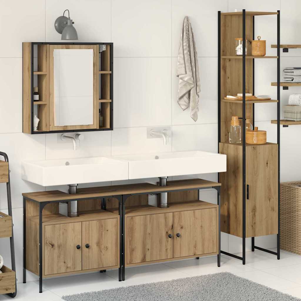 Bathroom Cabinet Set Other 4 pcs Artisan oak 33 x 33 x 185.5 cm