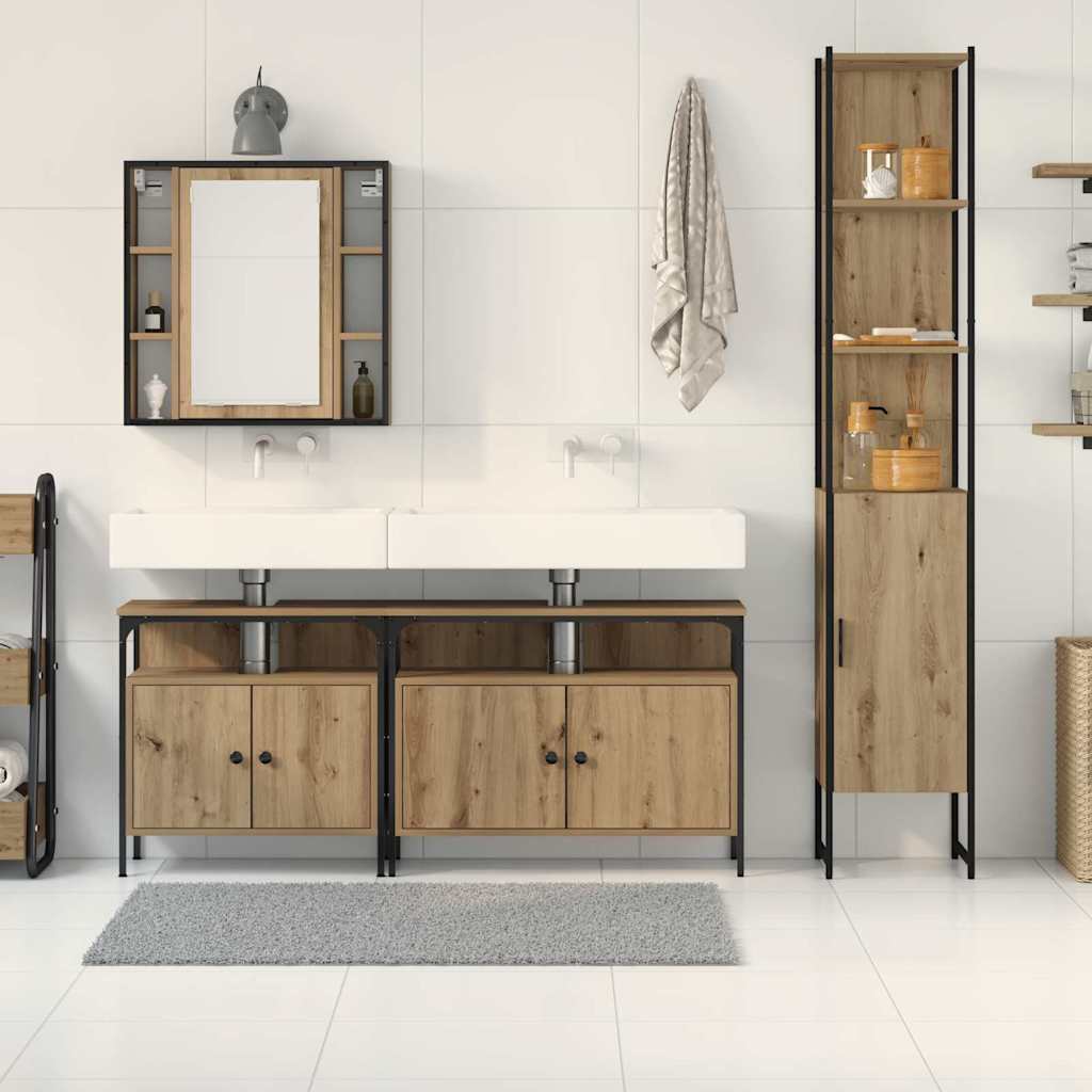 Bathroom Cabinet Set Other 4 pcs Artisan oak 33 x 33 x 185.5 cm