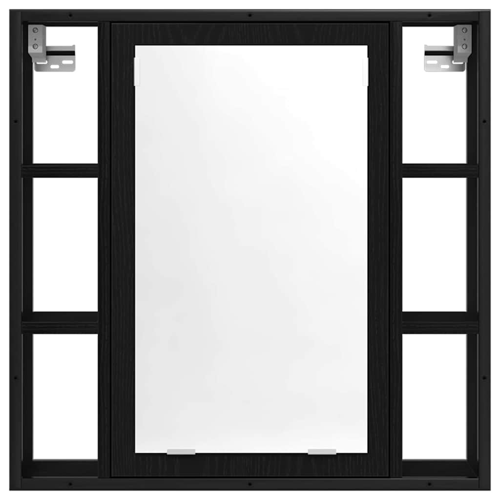 Bathroom Cabinet Set Other 4 pcs Black oak 33 x 33 x 185.5 cm