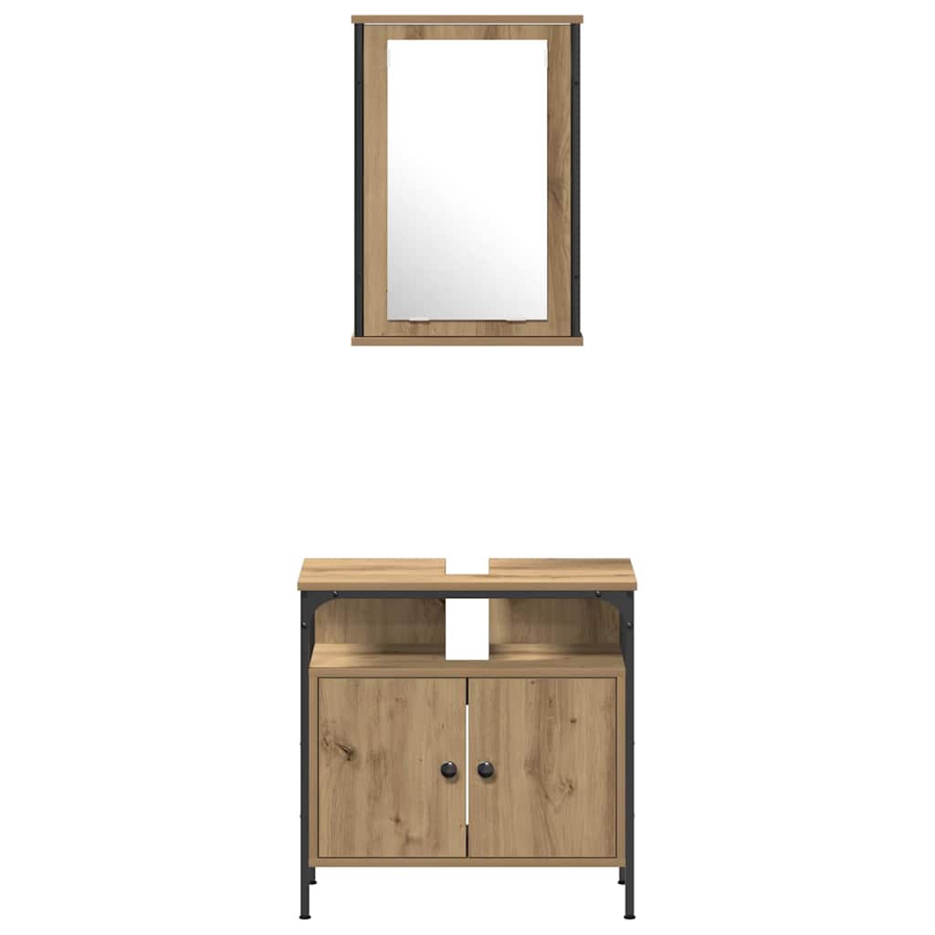 Bathroom Furniture Set 4 pcs Artisan oak 33 x 33 x 185.5 cm