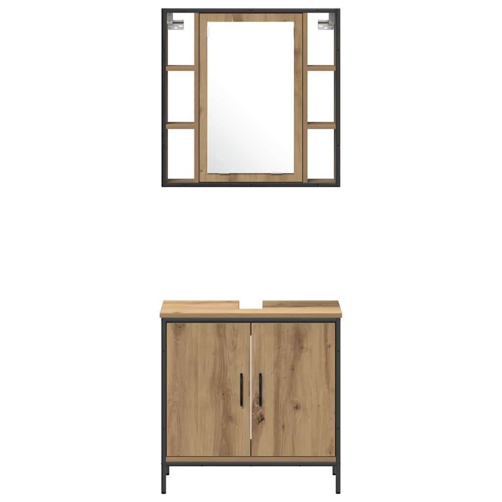 Bathroom Furniture Set with Door 4 pcs Brown 33 x 33 x 185.5 cm