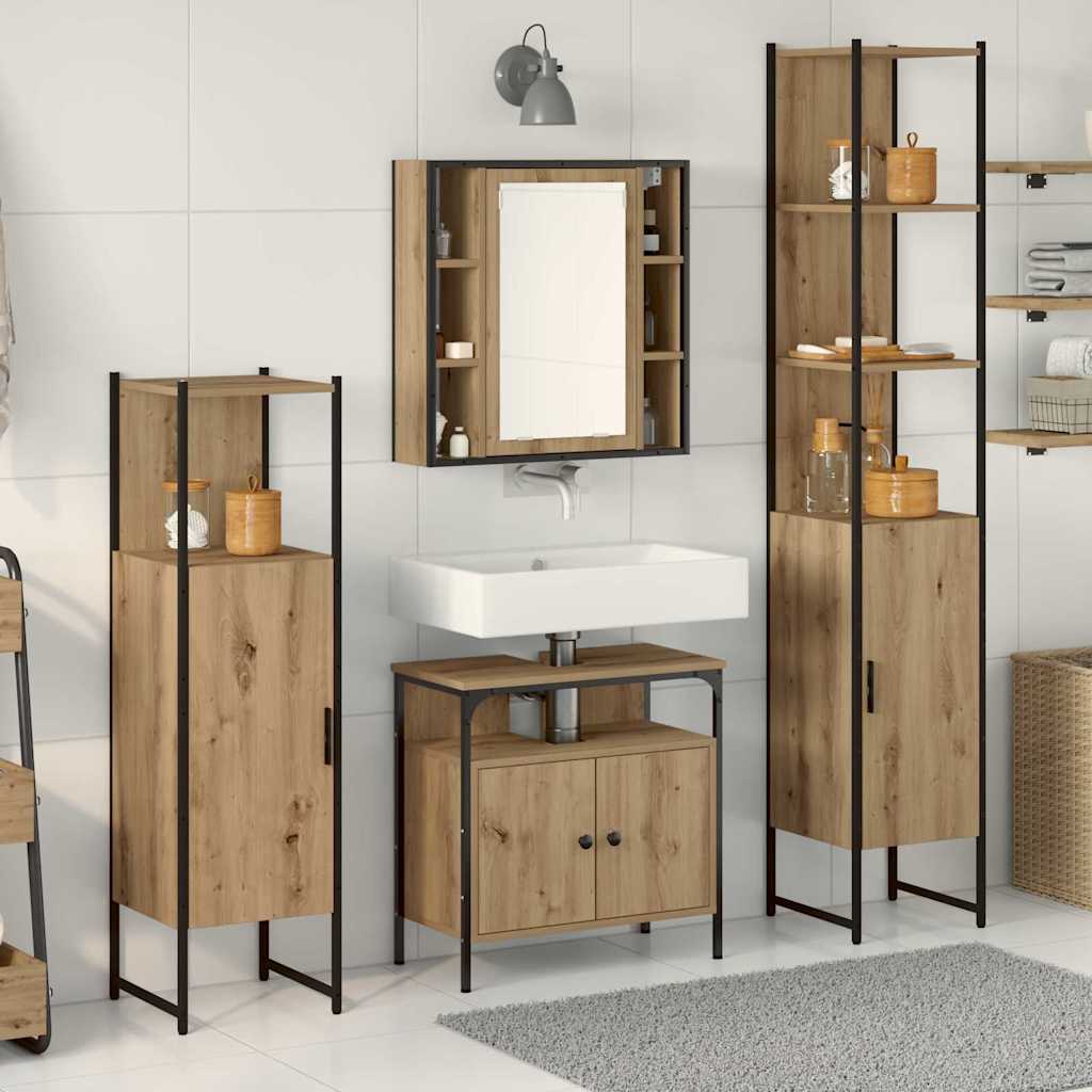 Bathroom Cabinet Set Other 4 pcs Artisan oak 33 x 33 x 185.5 cm