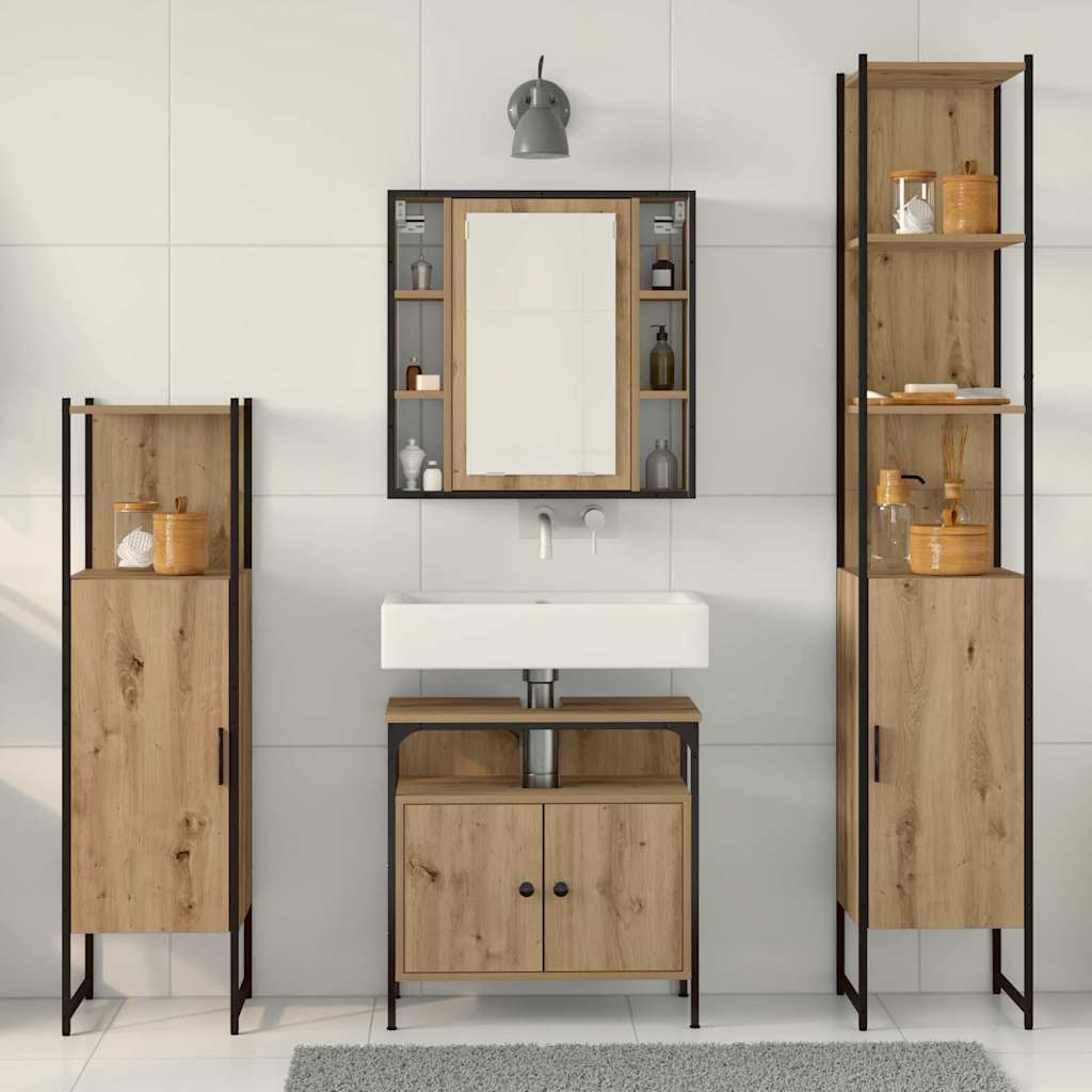 Bathroom Cabinet Set Other 4 pcs Artisan oak 33 x 33 x 185.5 cm