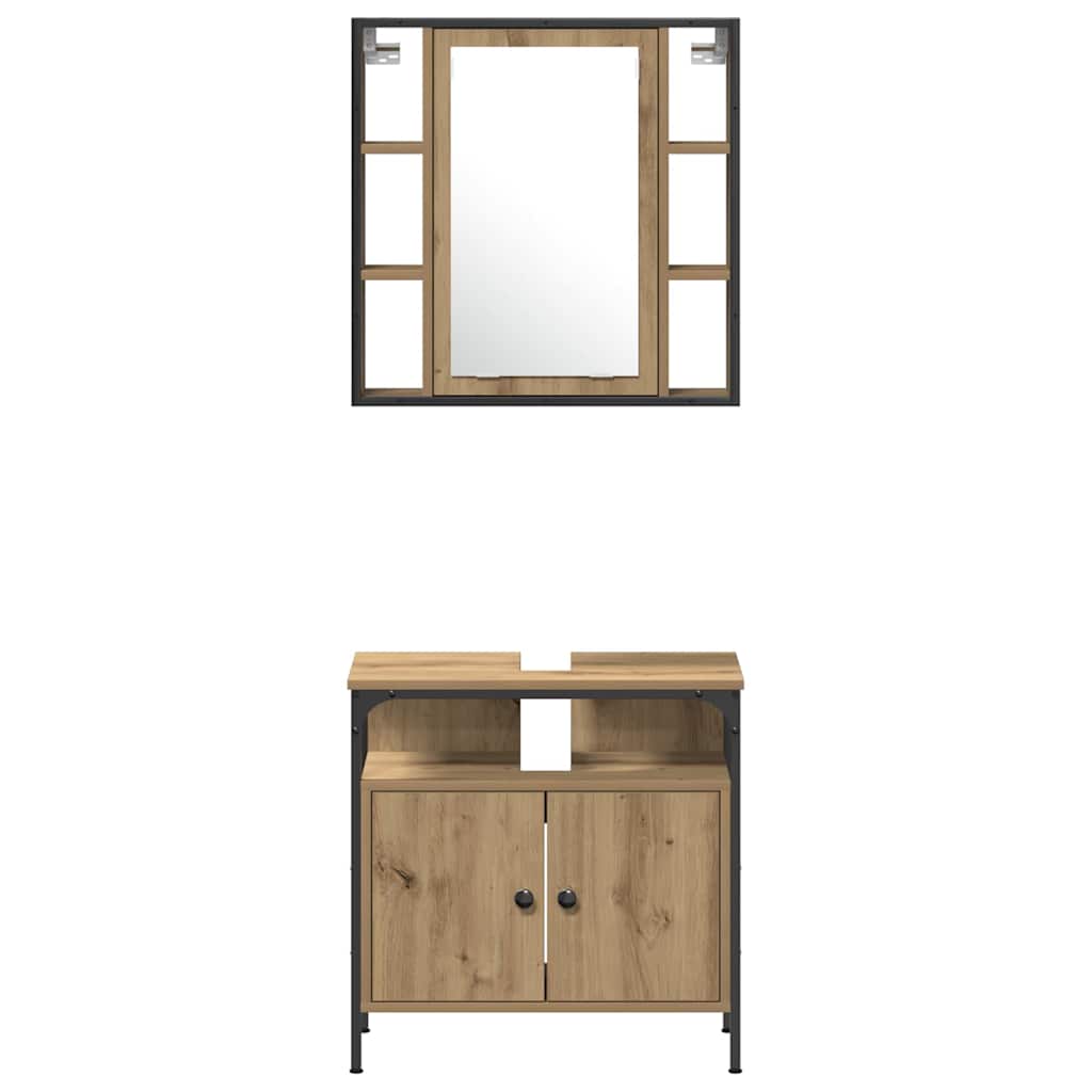 Bathroom Cabinet Set Other 4 pcs Artisan oak 33 x 33 x 185.5 cm