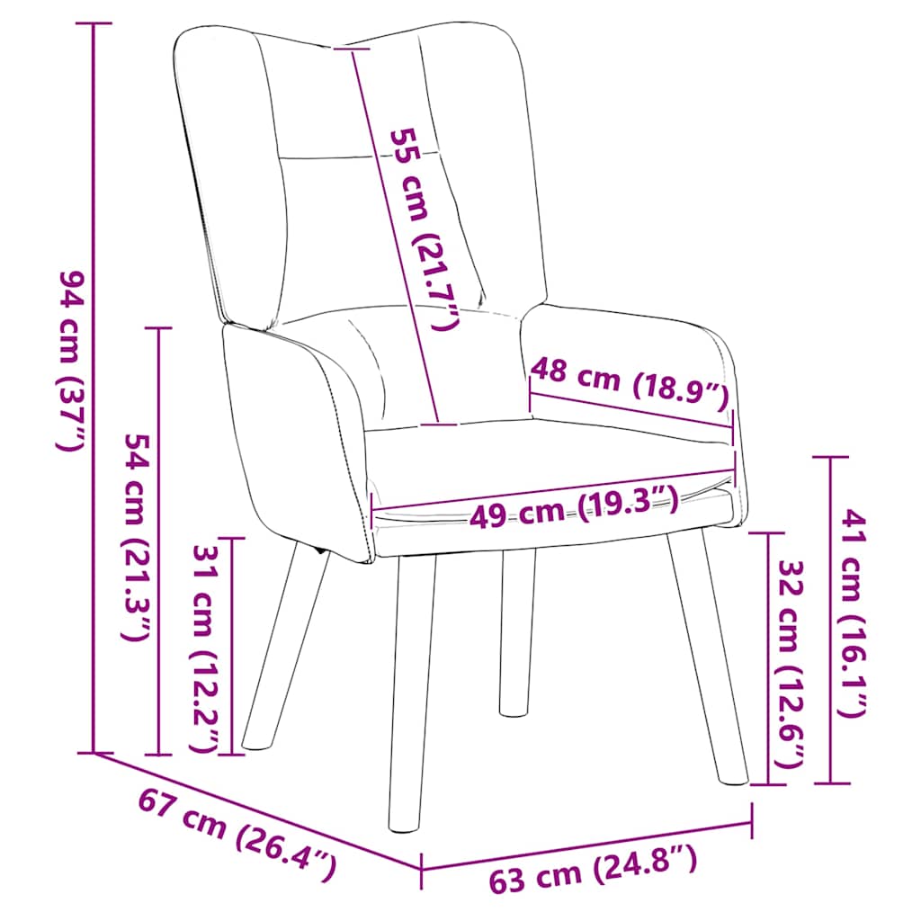 Relaxing Chair 63 X 67 X 94 Cm Velvet