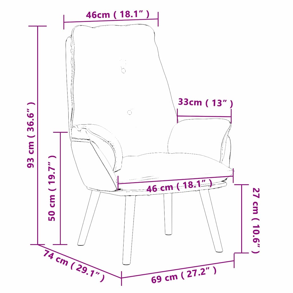 Relaxing Chair 69 X 74 X 93 Cm Fabric