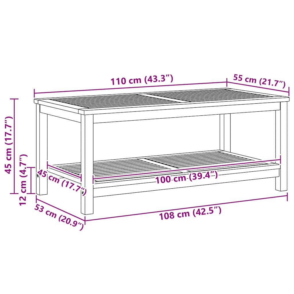 Coffee Table Brown 70 x 40 x 45 cm Solid acacia wood
