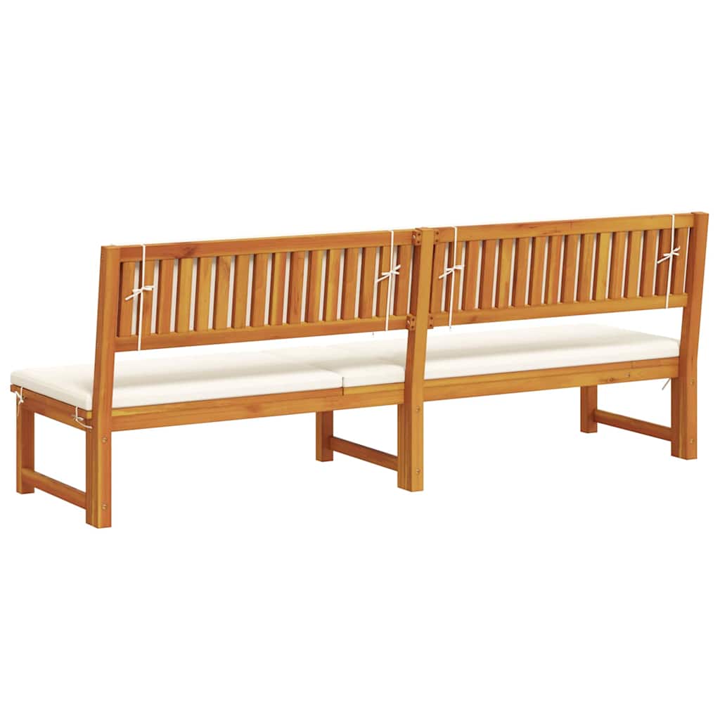 Sun Lounger Reclining Brown 200 x 57 x 75cm Solid Acacia wood